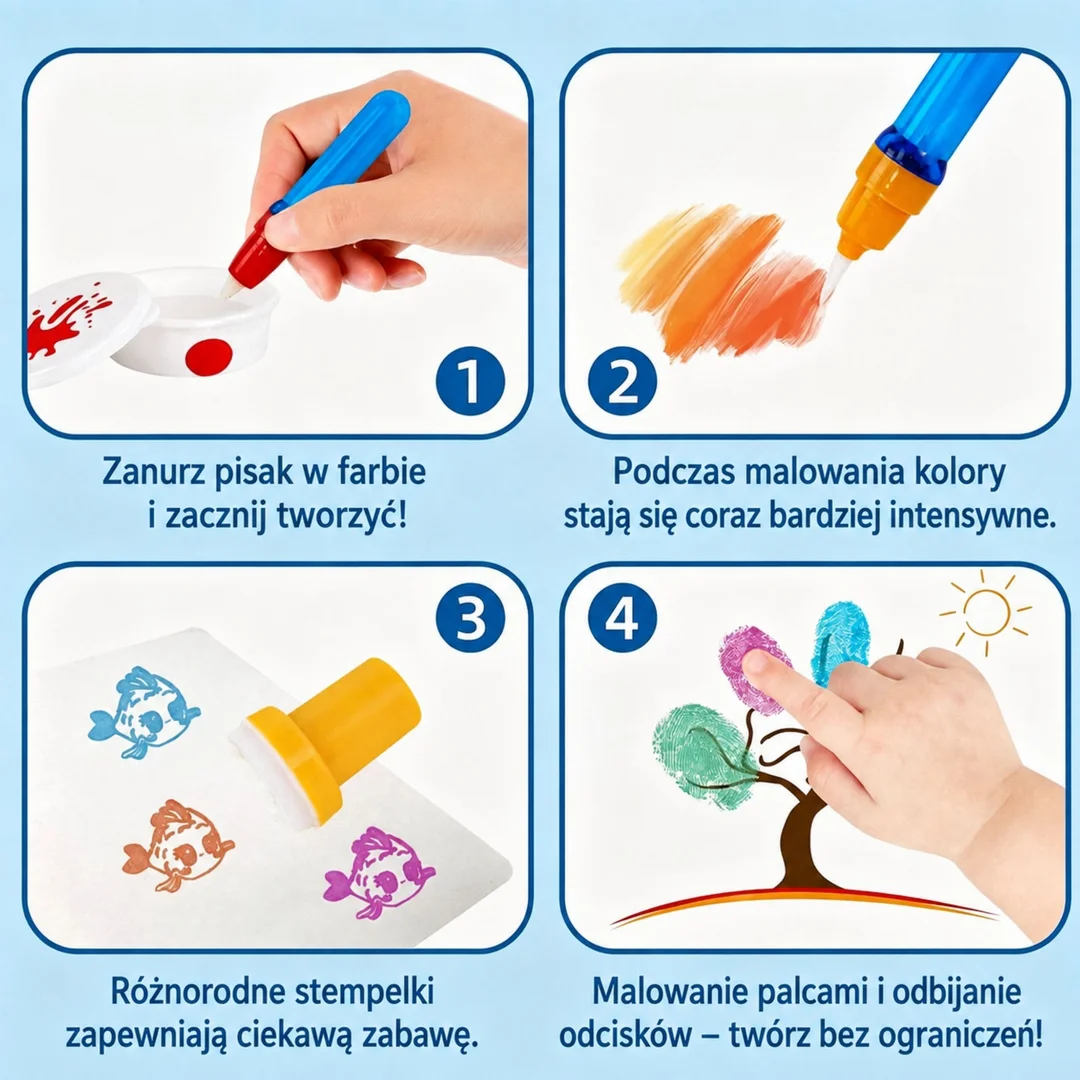 WOOPIE Magiczny Zestaw do Malowania Pisaki i Stempelki