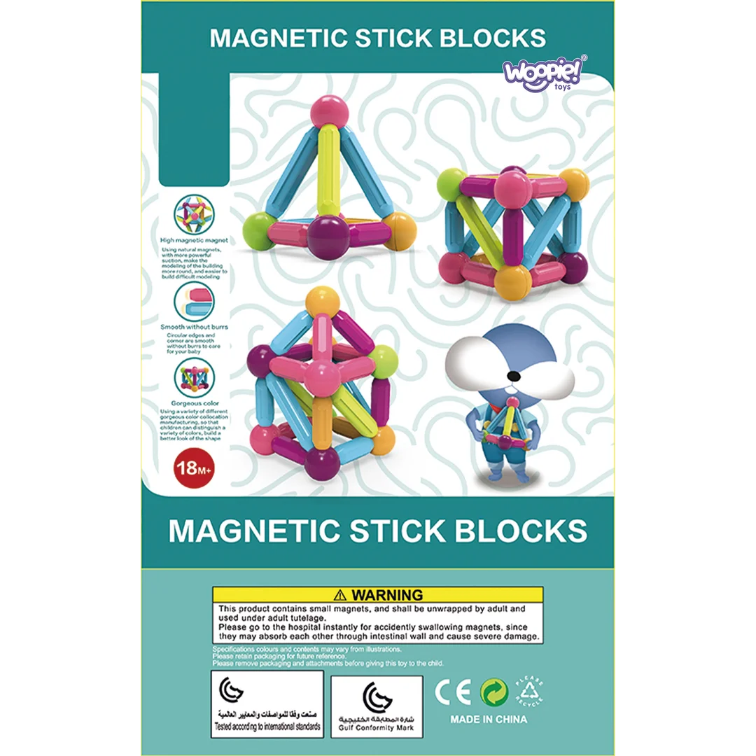 WOOPIE Magnetyczne Klocki Konstrukcyjne Edukacyjne Duże