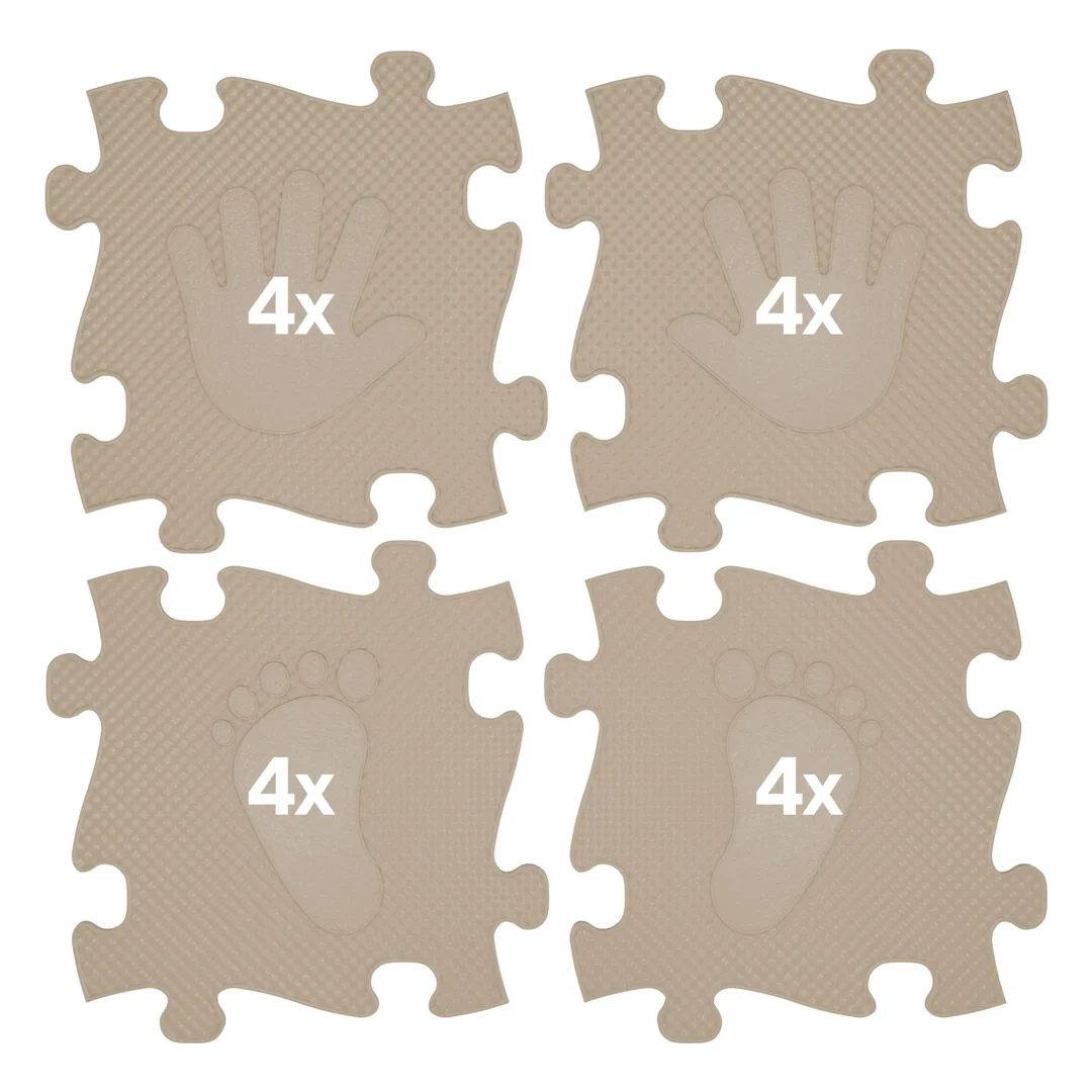WOOPIE Mata Sensoryczna Ortopedyczna Puzzle Ręce i Kolor Beżowy