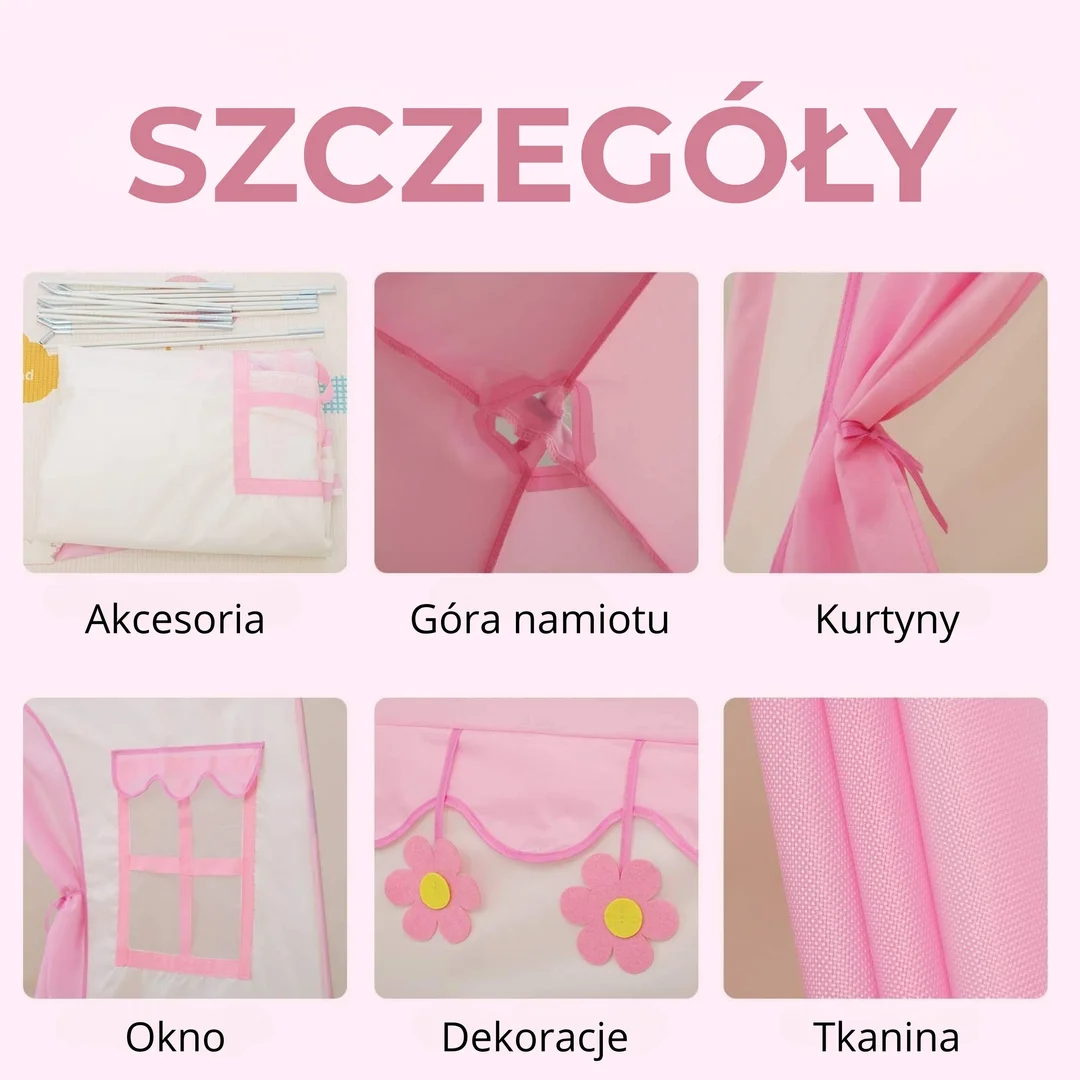 WOOPIE Namiot Dla Dzieci Domek Zamek Pałac Do Domu I Ogrodu XXL Z Podłogą