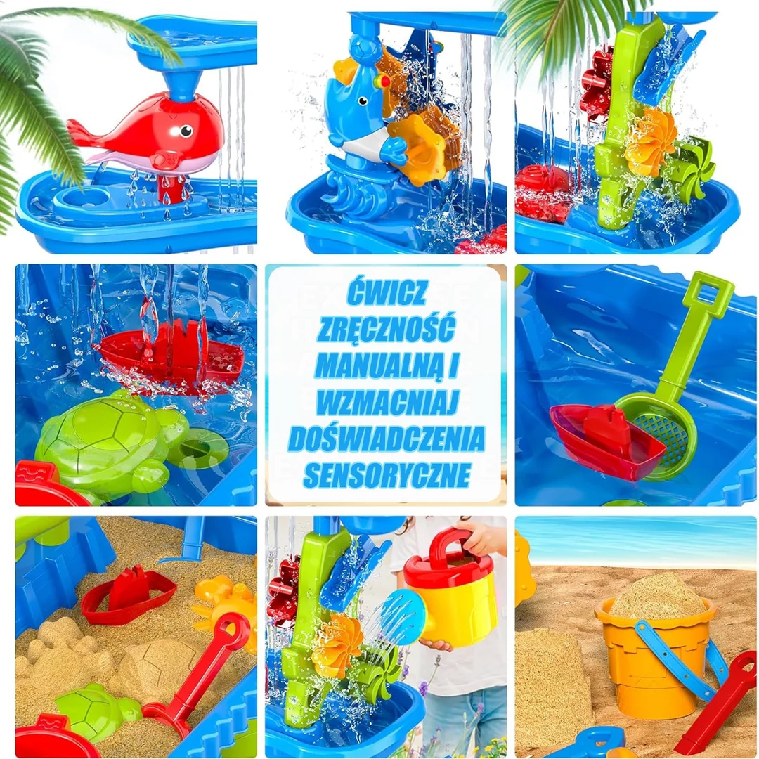 WOOPIE Ogromny Aquapark Stolik Piaskownica Wodospad Tor Modułowy