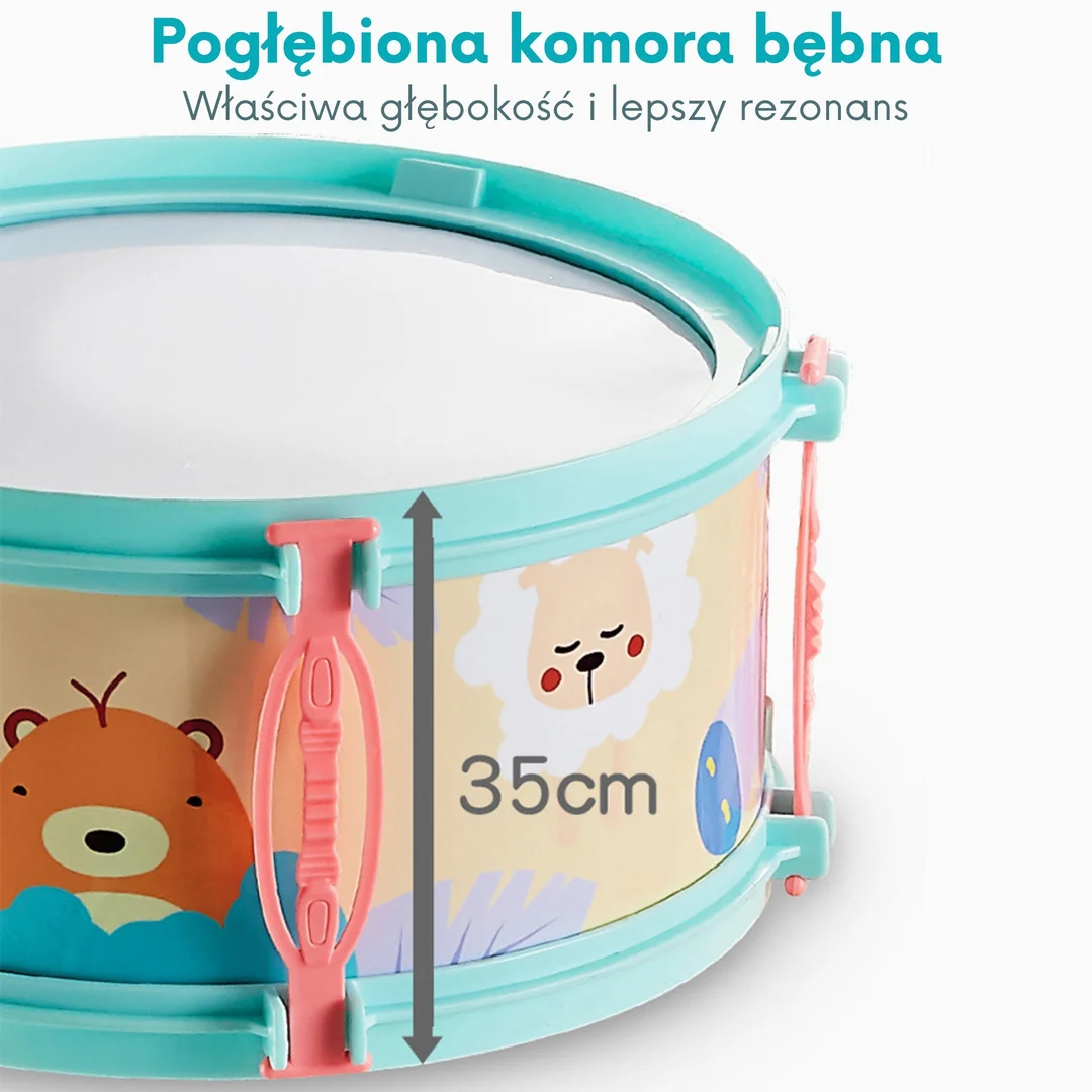 WOOPIE Perkusja Edukacyjna dla Talerz Taboret z Motywem Zwierzątek