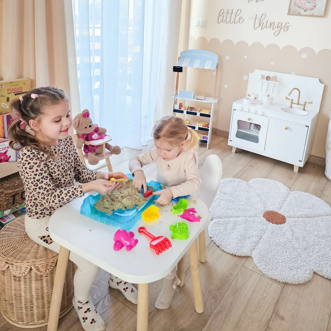 WOOPIE Piasek Kinetyczny Zestaw Stolik z Foremkami