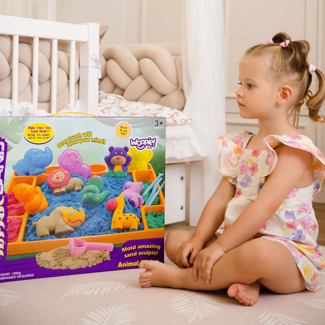 WOOPIE Piasek Kinetyczny Zestaw XL ZOO Taca z Foremkami