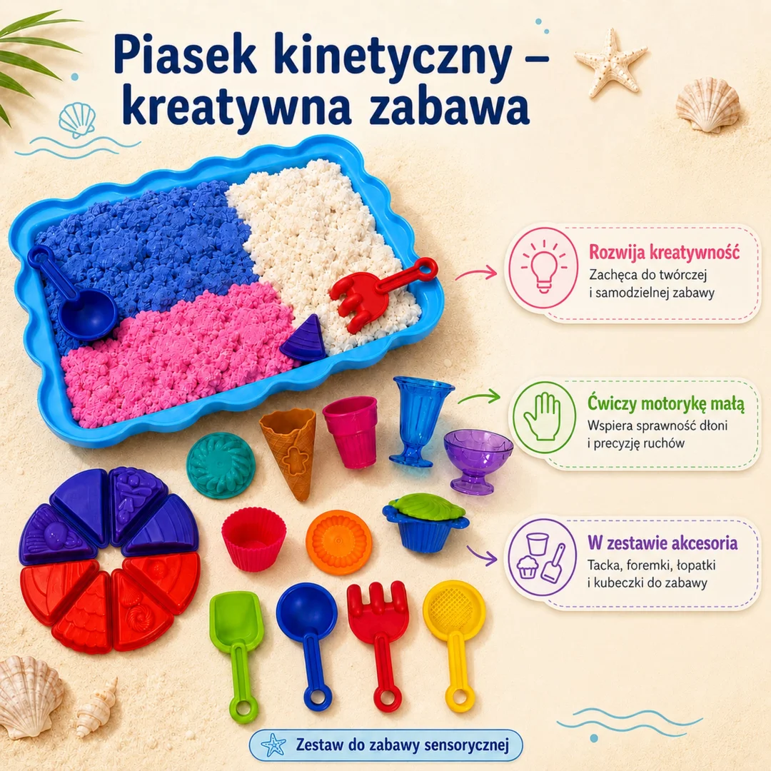 WOOPIE Piasek Kinetyczny Zestaw Lodziarnia