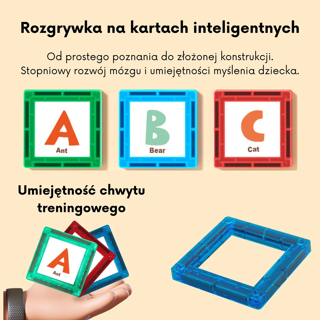 WOOPIE Przestrzenne Klocki Magnetyczne Nauka Elementów