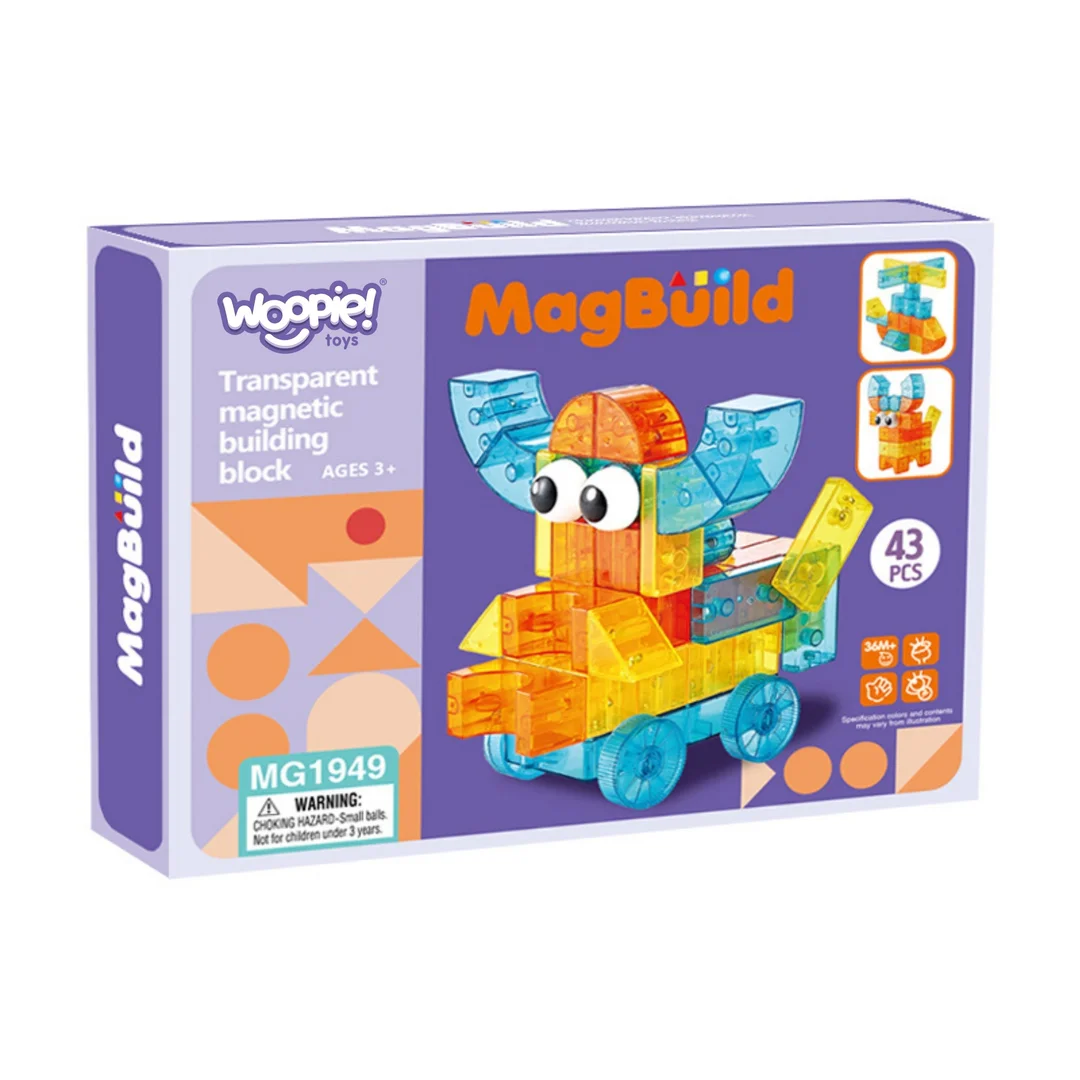 WOOPIE Przezroczyste Magnetyczne Klocki Konstrukcyjne