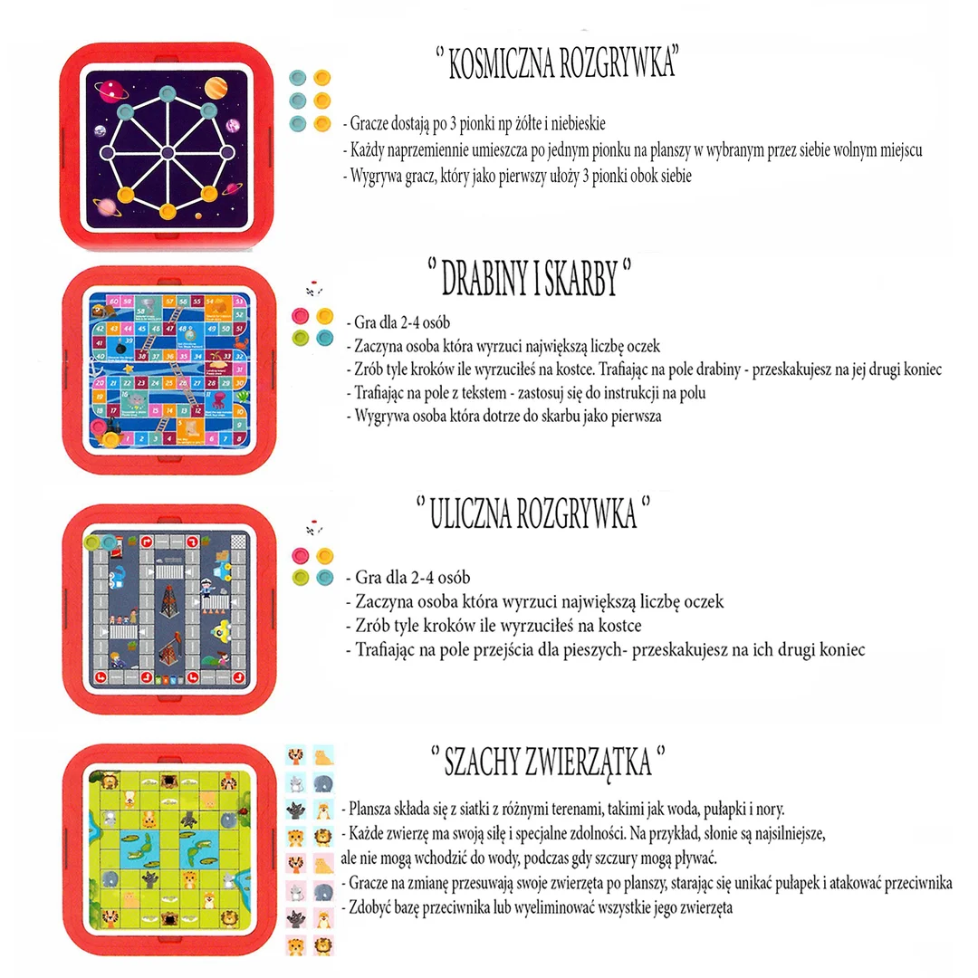 WOOPIE Stolik Gier Planszowych Logicznych