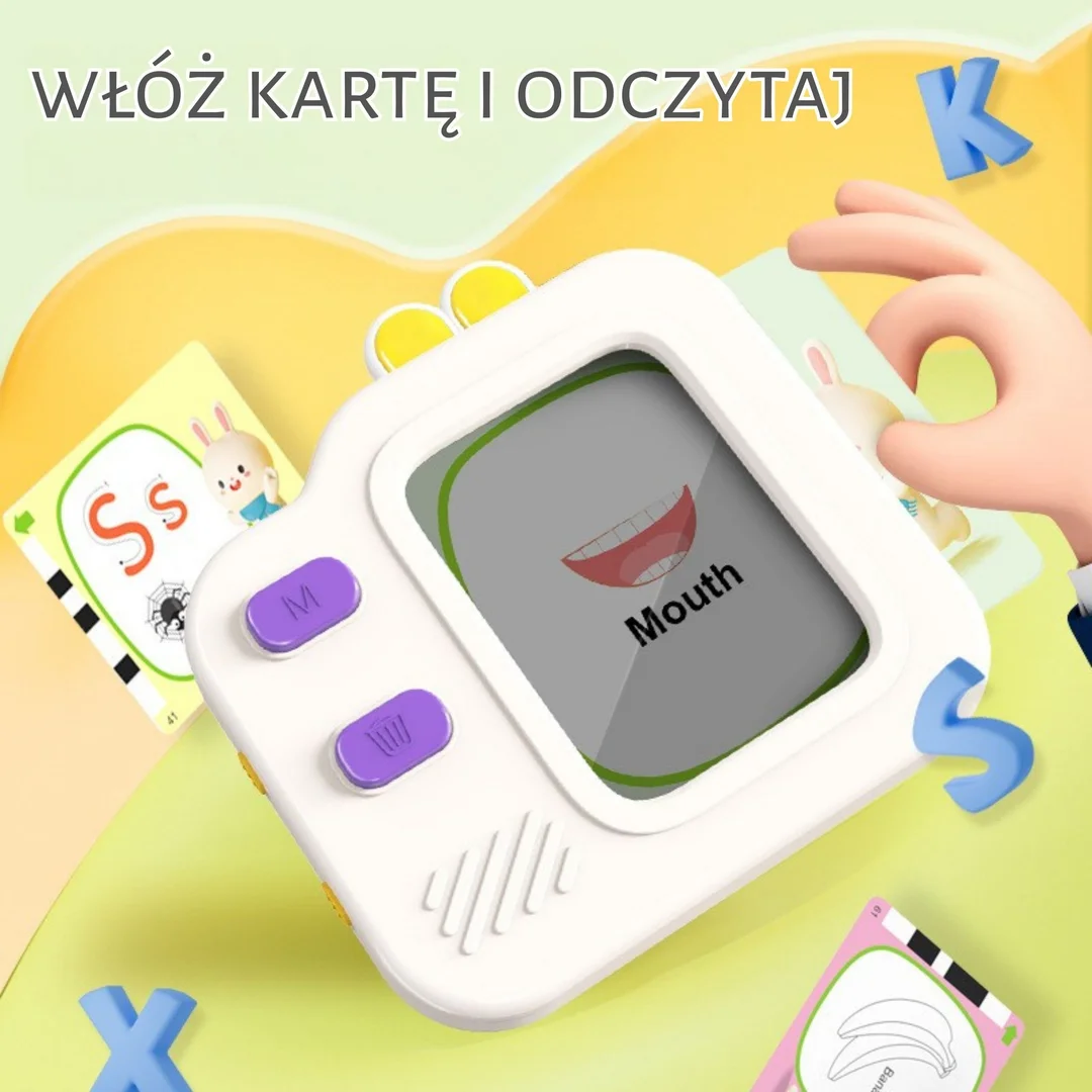 WOOPIE Tablet Graficzny Znikopis do Nauki Rysowania i Angielskiego Czytnik