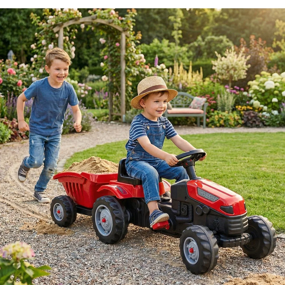 WOOPIE Traktor na Pedały Farmer GoTrac MAXI z Przyczepą Ciche Koła