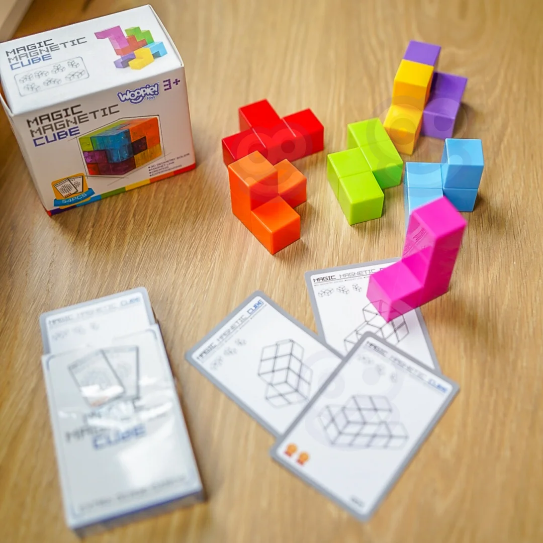 WOOPIE Układanka Kostka Tetris Z Zestawem Kart