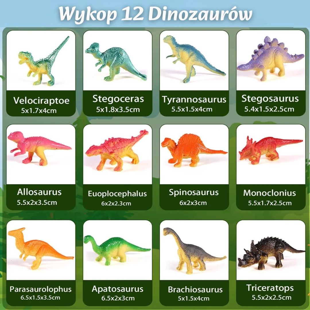 WOOPIE Wykopalisko Jajko Dinozaura Zestaw Archeologa do Rozkopania Dinozaurów