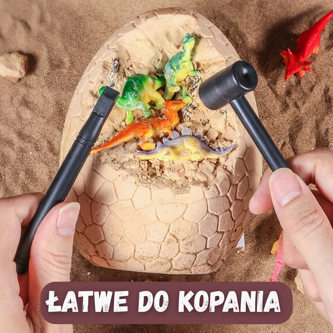 WOOPIE Wykopalisko Jajko Dinozaura Zestaw Archeologa do Rozkopania Dinozaurów