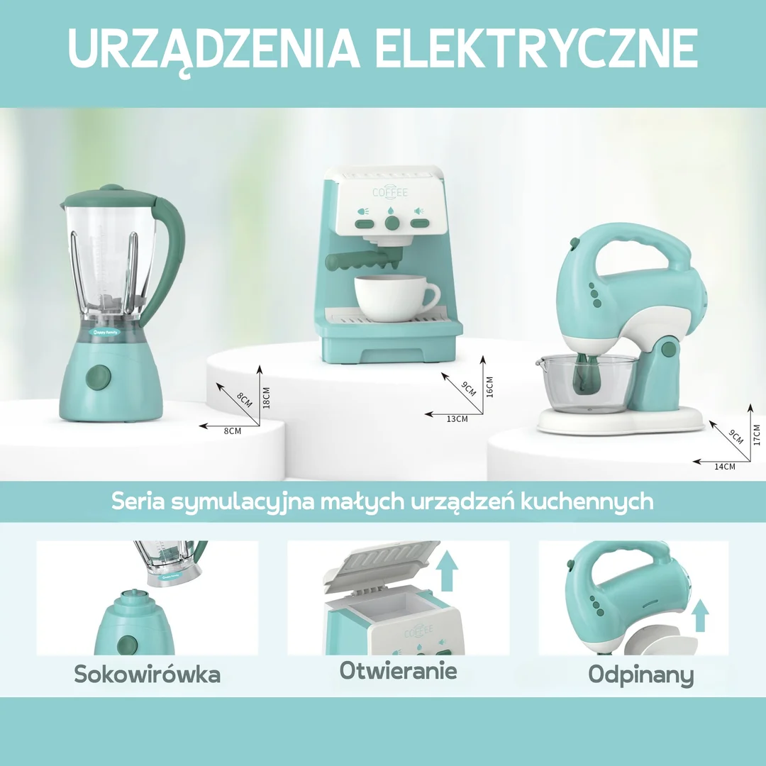 WOOPIE Zestaw Ekspres Mikser Blender Efekty Dźwiękowe Świetlne