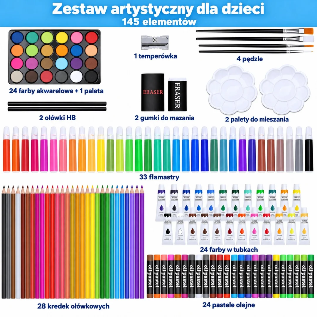 Woopie Zestaw Artystyczny w Walizce Kredki Farby Kapibara
