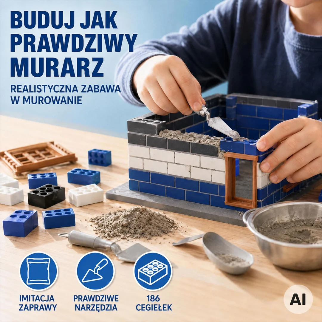 WOOPIE Zestaw Konstrukcyjny DIY do Budowania Cegły Posterunek Cegiełki Budowlane