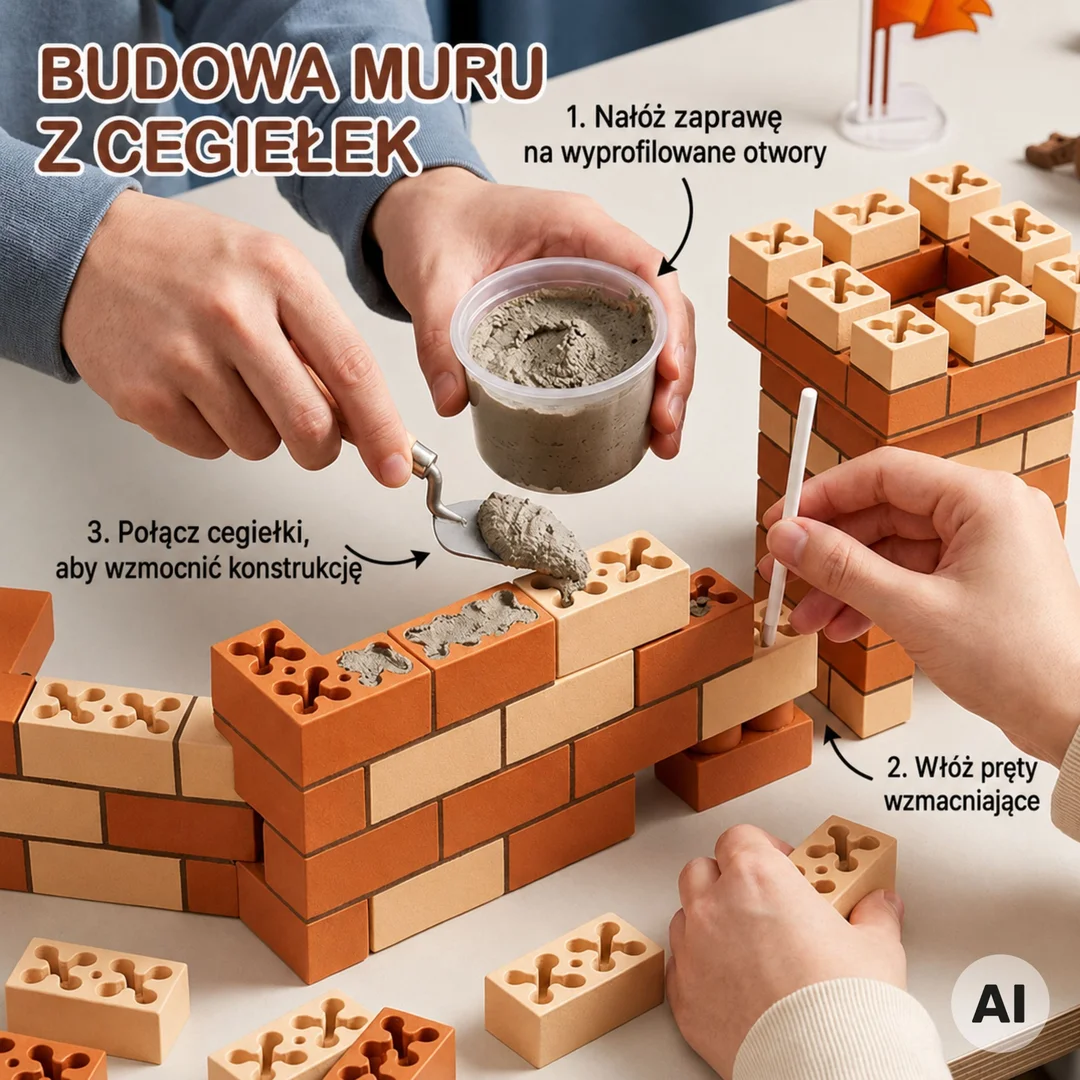 WOOPIE Zestaw Konstrukcyjny DIY z Cegieł Cegiełki Budowlane