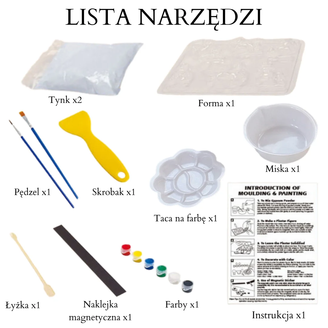 WOOPIE Zestaw Kreatywny z Farbami DIY Zrób Odlewy Gipsowe Figurki i Pomaluj Zestaw Jednorożce