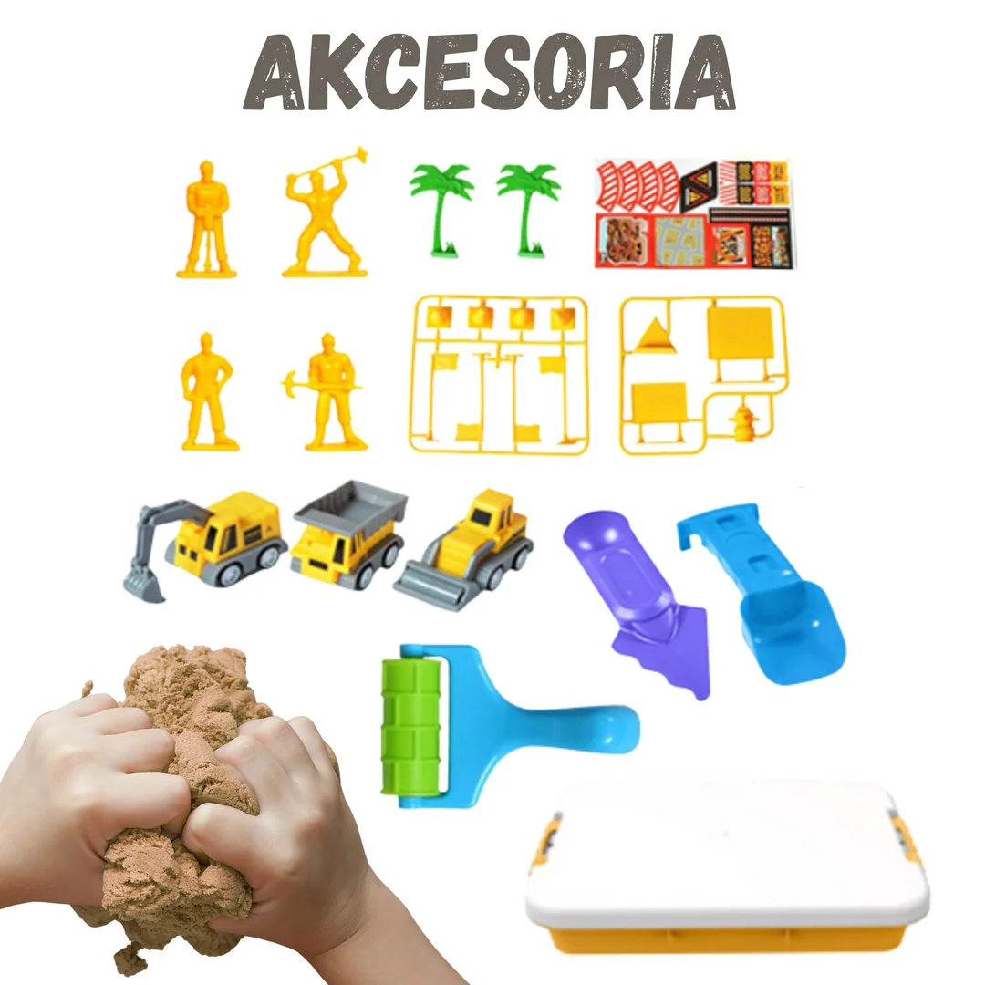 WOOPIE Piasek Kinetyczny Zestaw Budowa Piaskownica w Walizce