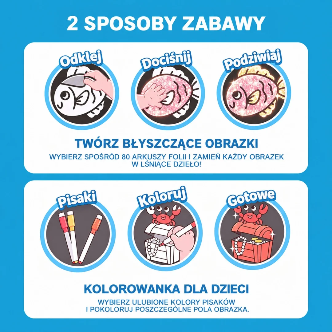 WOOPIE Zestaw Plastyczny Wyklejanka Foliowa Kolorowanka