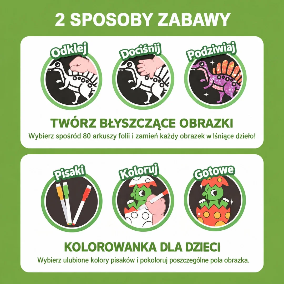 WOOPIE Zestaw Plastyczny Wyklejanka Foliowa Kolorowanka