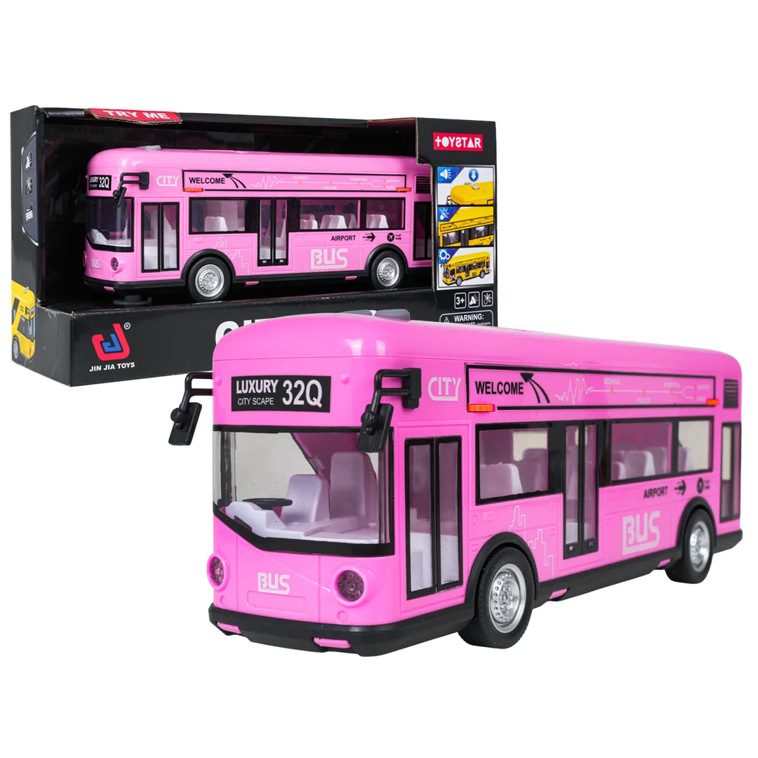 Autobus Różowy z Funkcją Dźwięku i Świateł