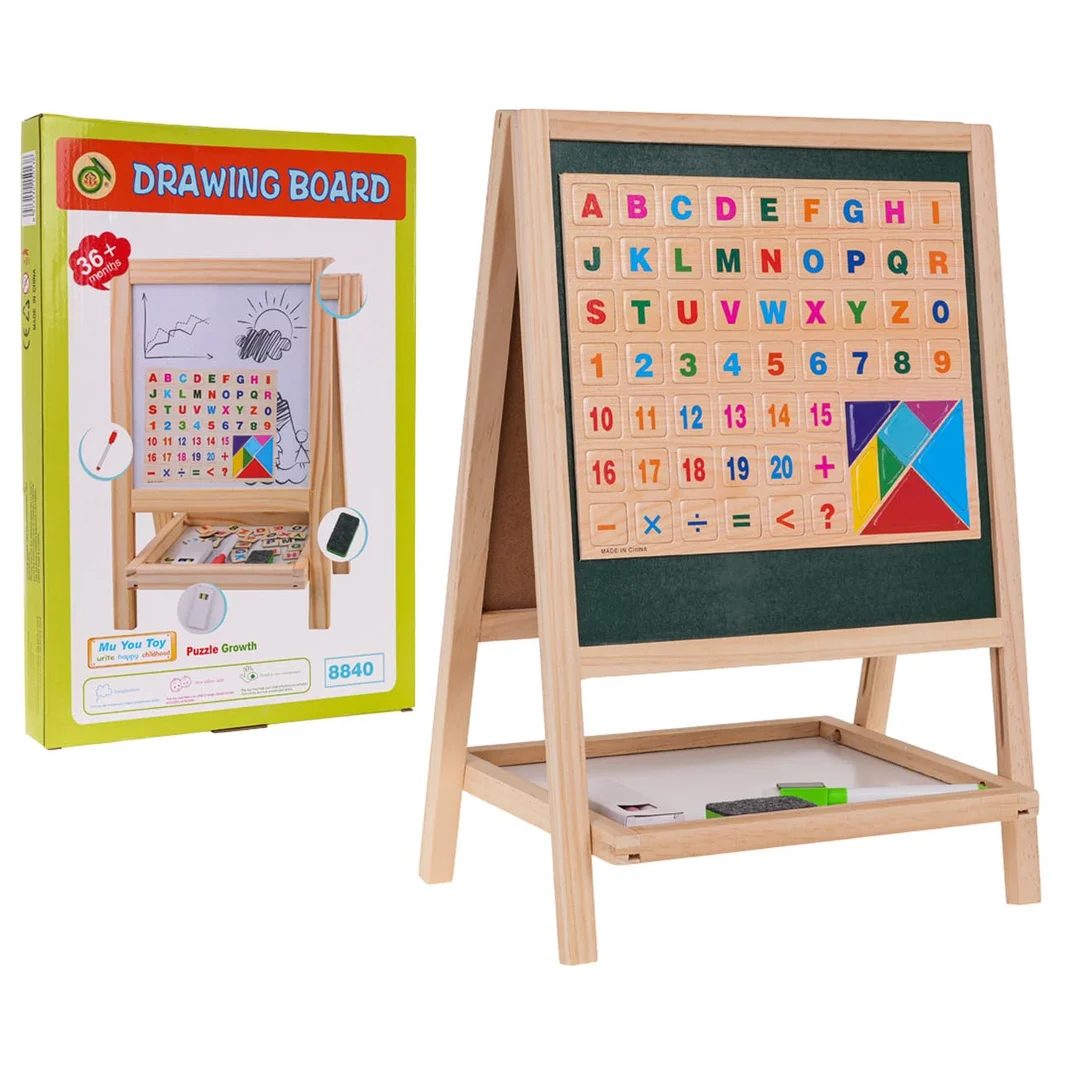 Dwustronna Drewniana Tablica Akcesoria