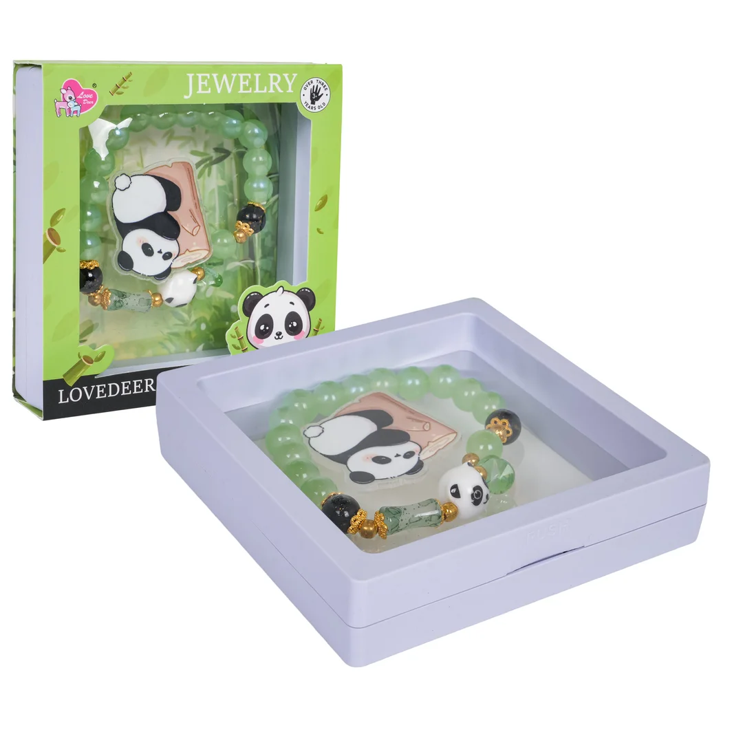 Zestaw Biżuterii Panda Zielona Bransoletka
