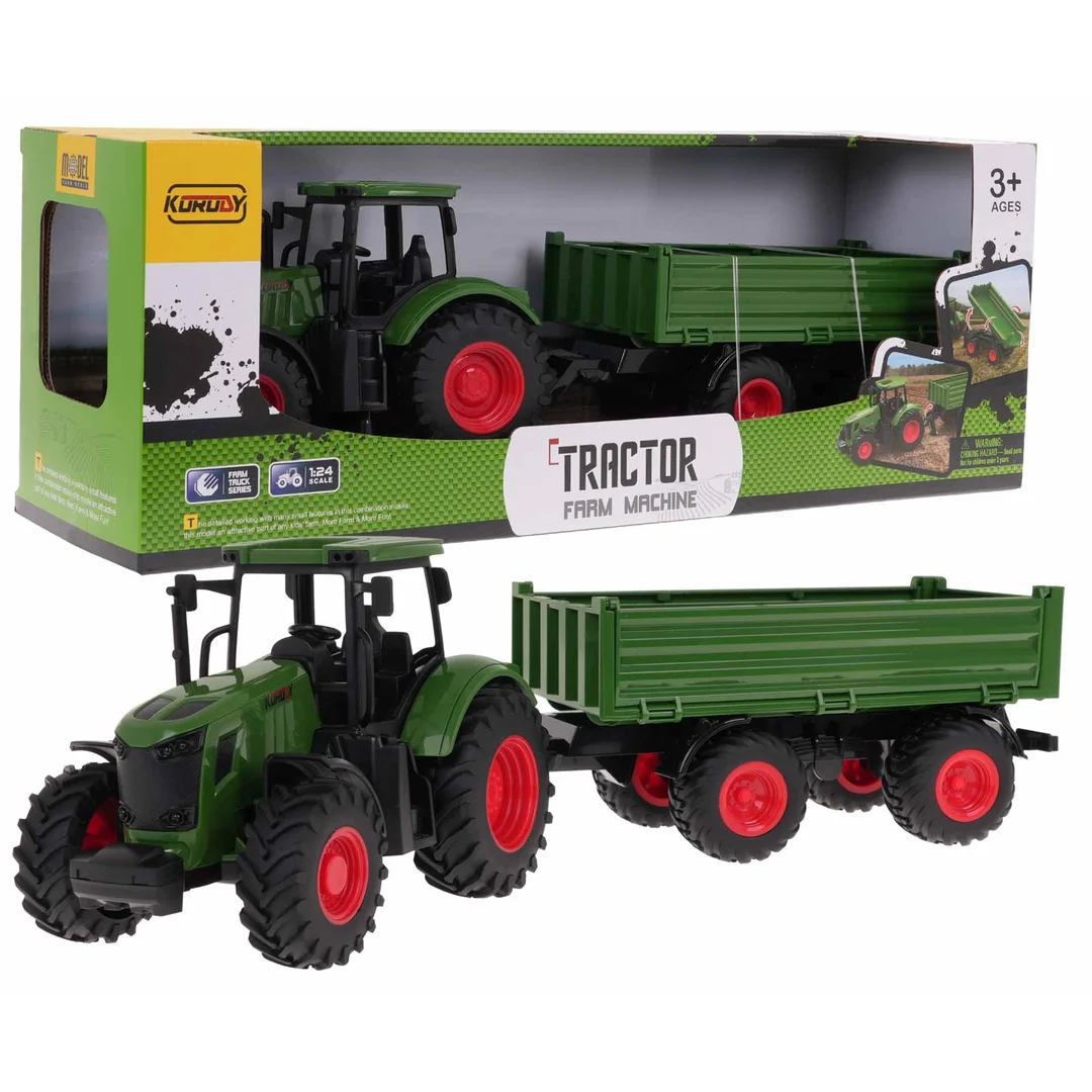 Zielony Traktor z Przyczepą