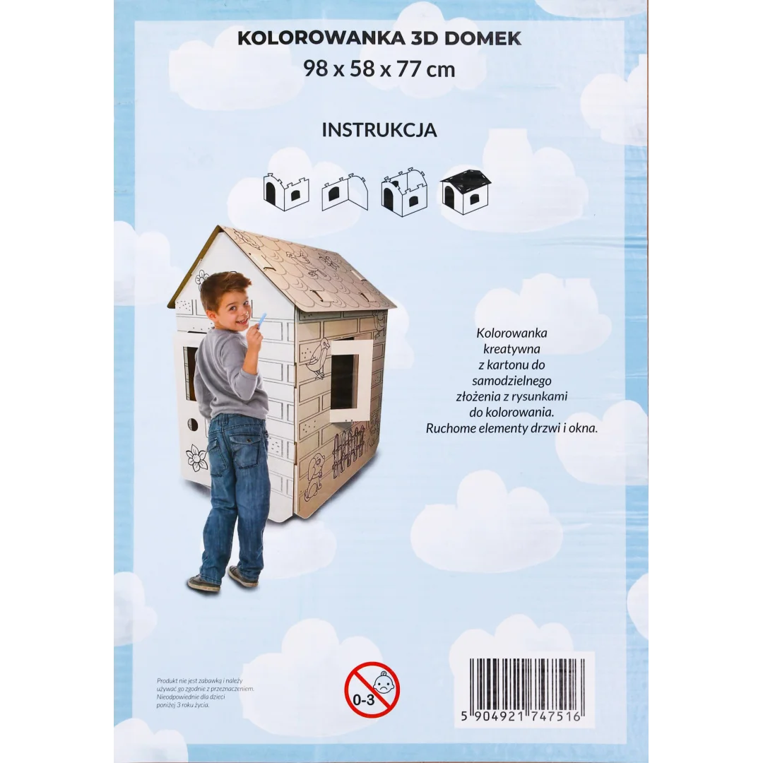 Domek XXL z autem kolorowanka dla dzieci