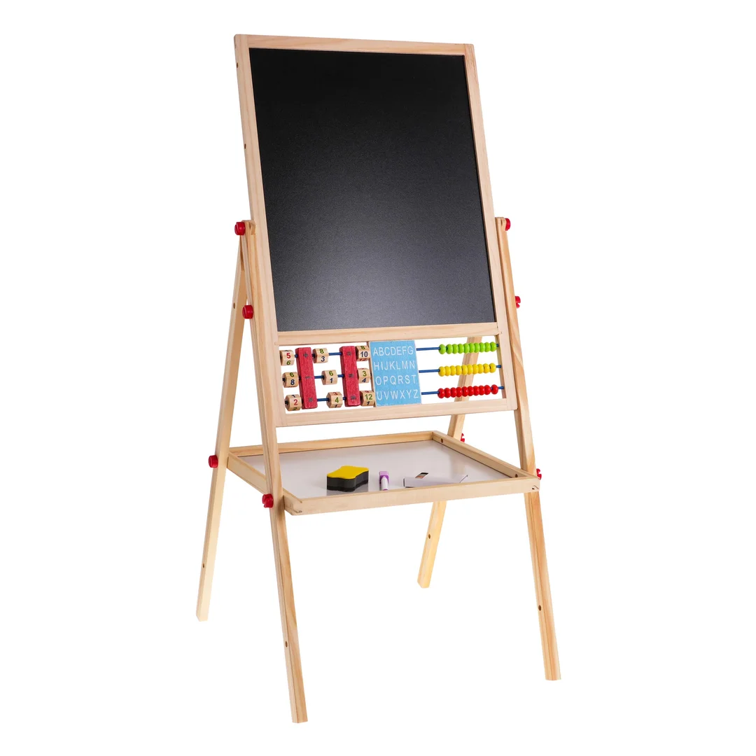 Drewniana dwustronna tablica dla Edukacyjna tablica magnetyczna kredowa Akcesoria