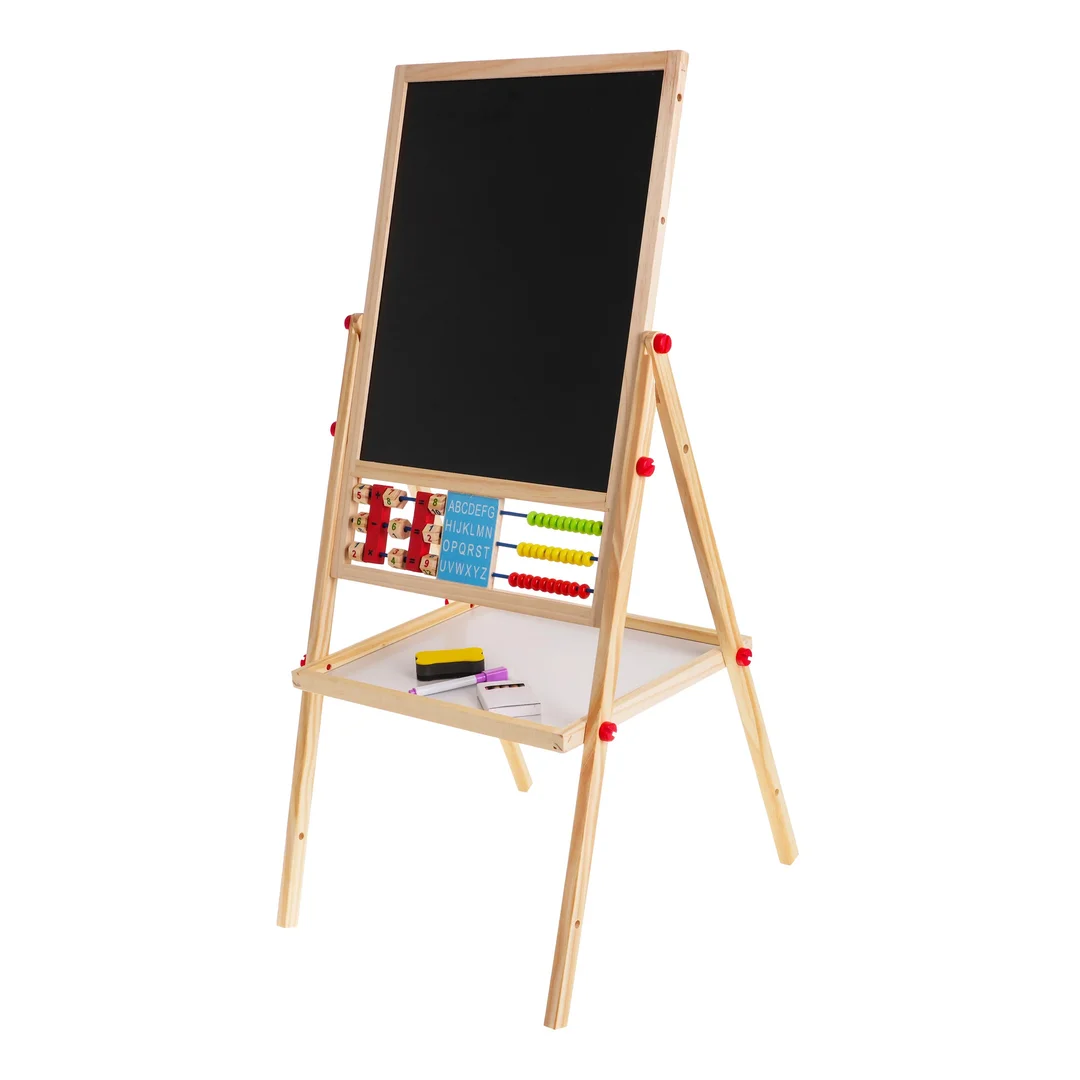 Drewniana dwustronna tablica dla Edukacyjna tablica magnetyczna kredowa Akcesoria