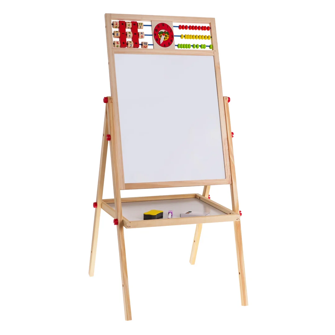 Drewniana dwustronna tablica dla Edukacyjna tablica magnetyczna kredowa Akcesoria