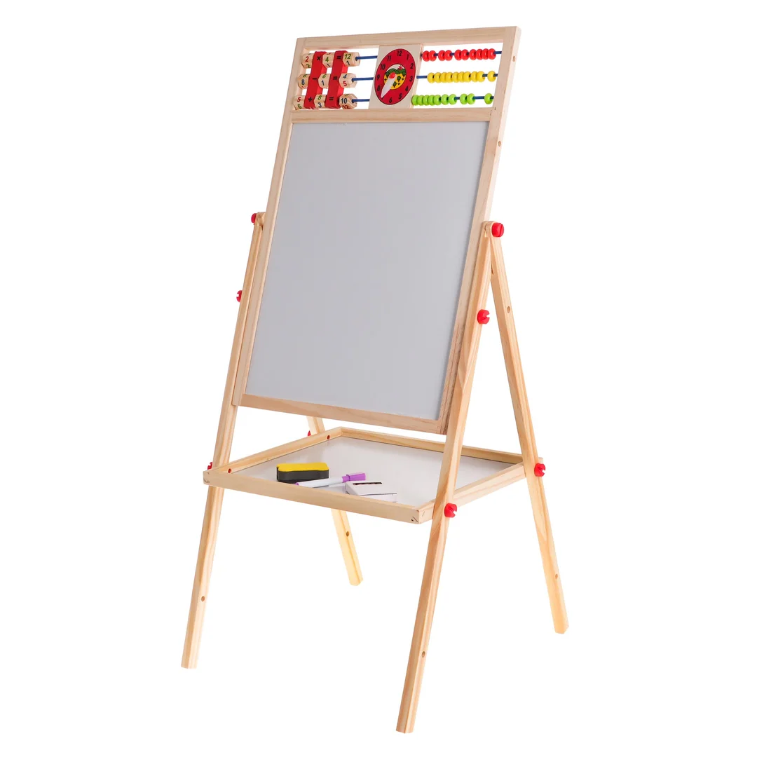 Drewniana dwustronna tablica dla Edukacyjna tablica magnetyczna kredowa Akcesoria