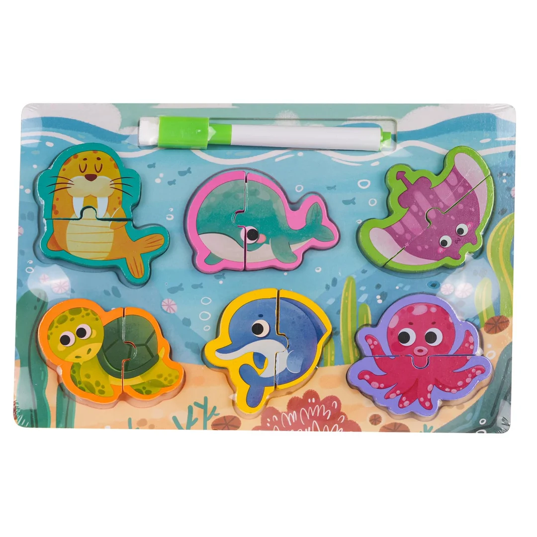 Drewniana Tablica Puzzle Ocean