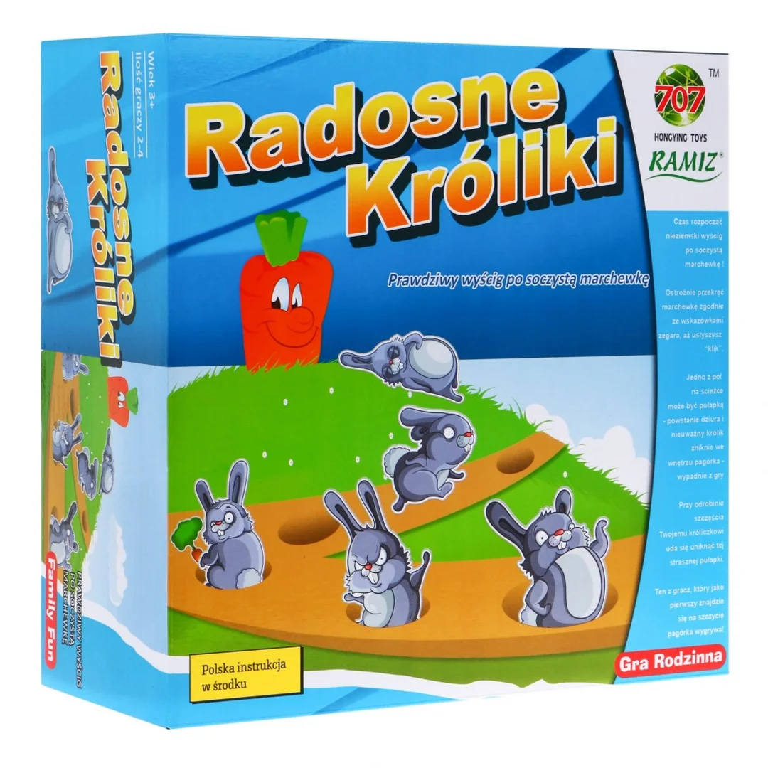Gra planszowa Radosne Króliki dla Wyścig po marchewkę Rodzinna rozrywka