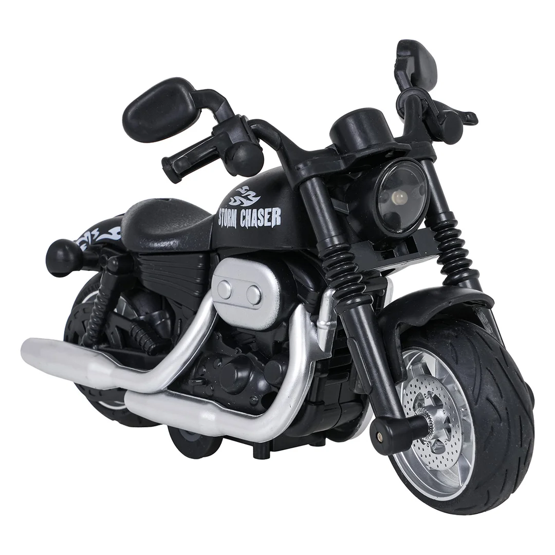 Metalowy Motocykl Czarny z Funkcją Świateł i Dźwięku