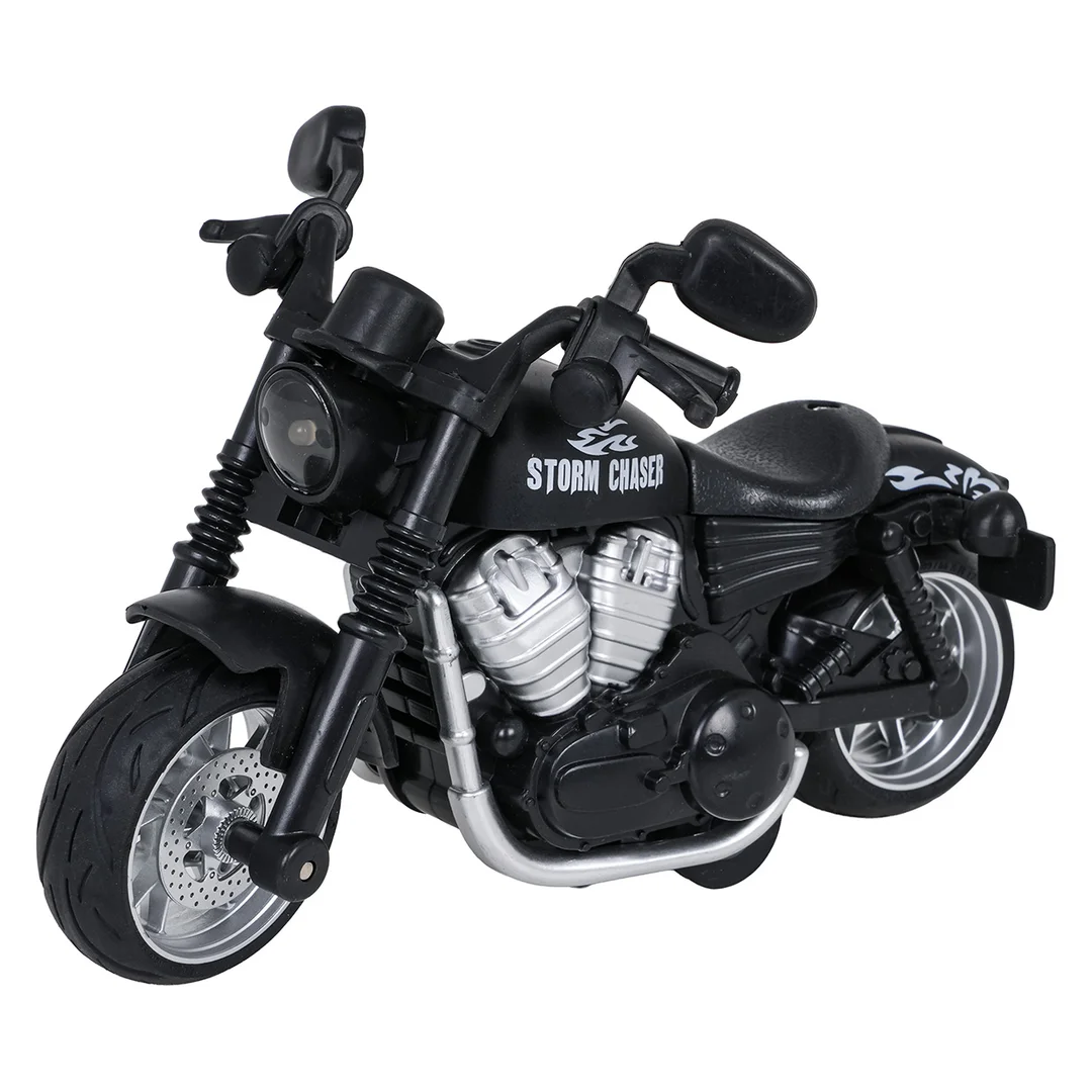 Metalowy Motocykl Czarny z Funkcją Świateł i Dźwięku