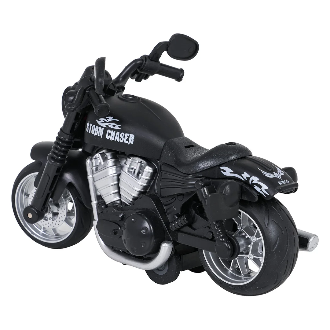 Metalowy Motocykl Czarny z Funkcją Świateł i Dźwięku