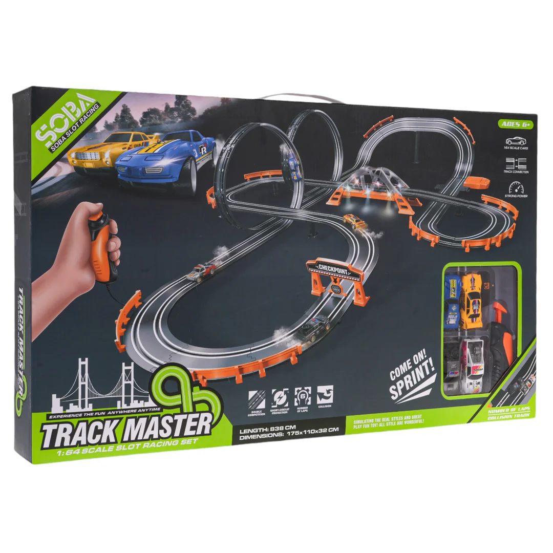 Tor Wyścigowy TRACK MASTER z Podświetleniem Akcesoria