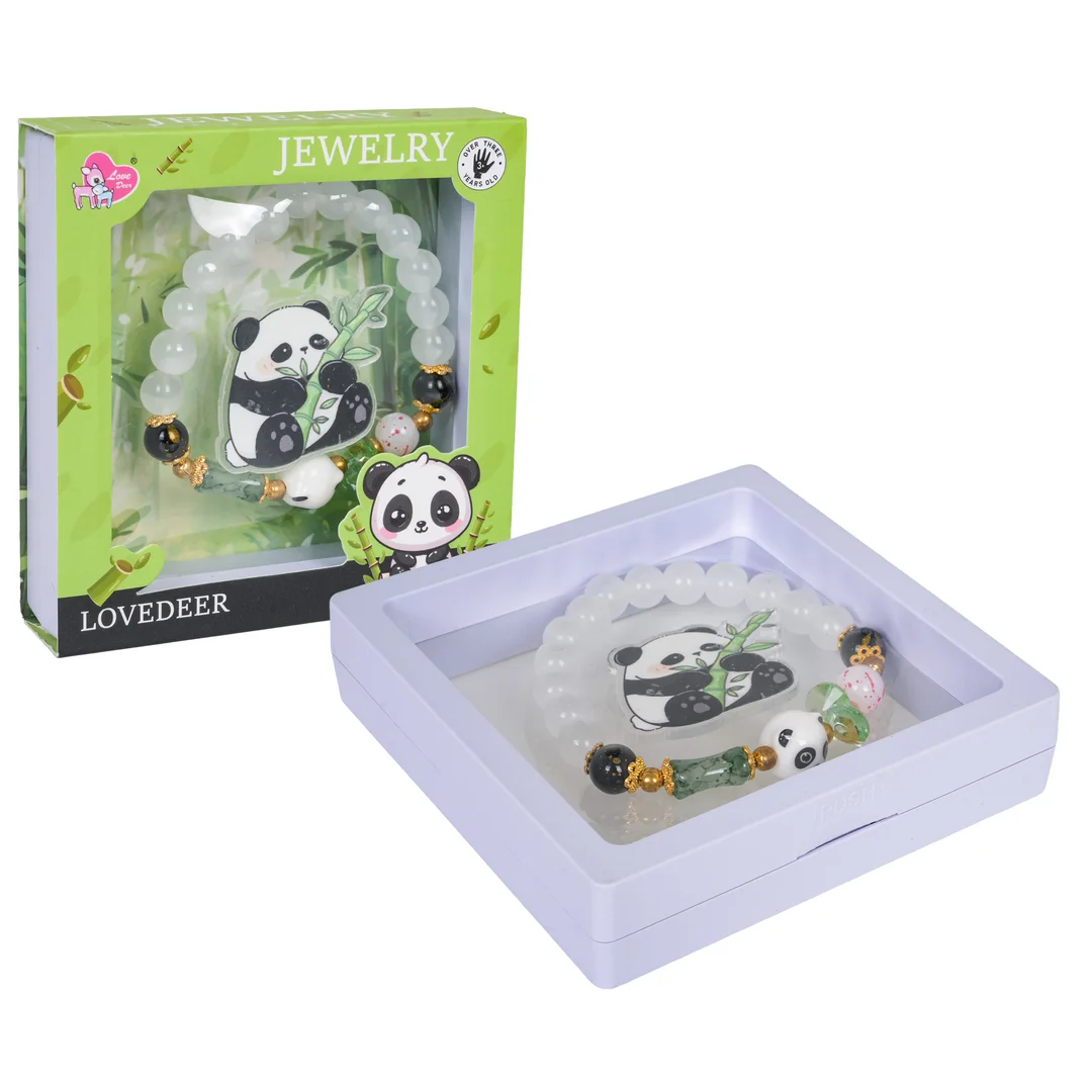 Zestaw Biżuterii Panda Biała Bransoletka