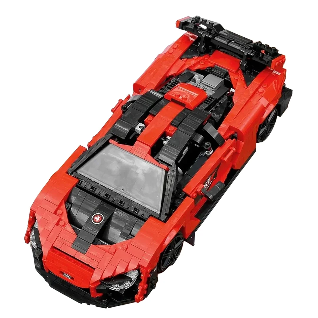 Zestaw Klocków Auto Sportowe Pomarańczowe