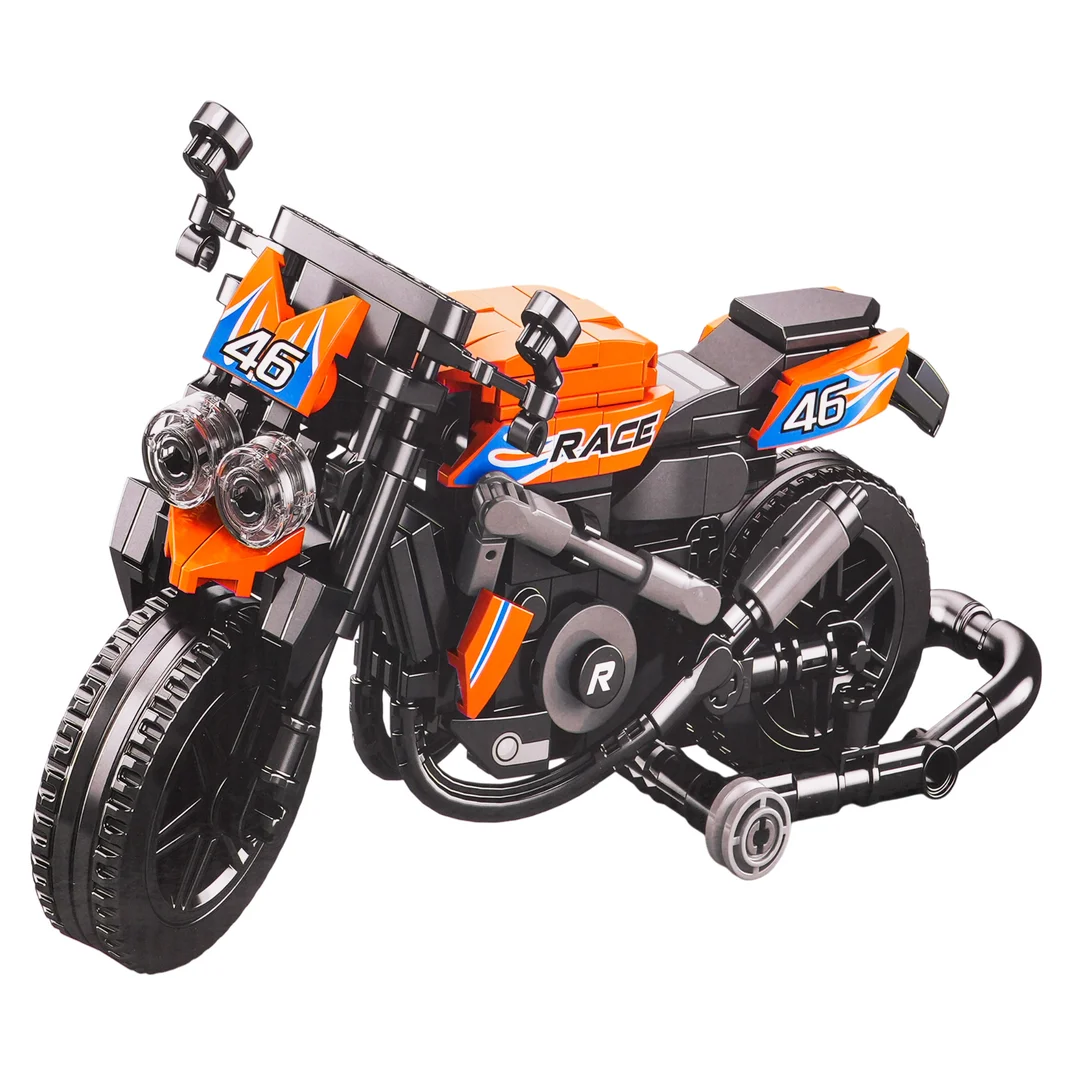 Zestaw Klocków Motocykl Pomarańczowy