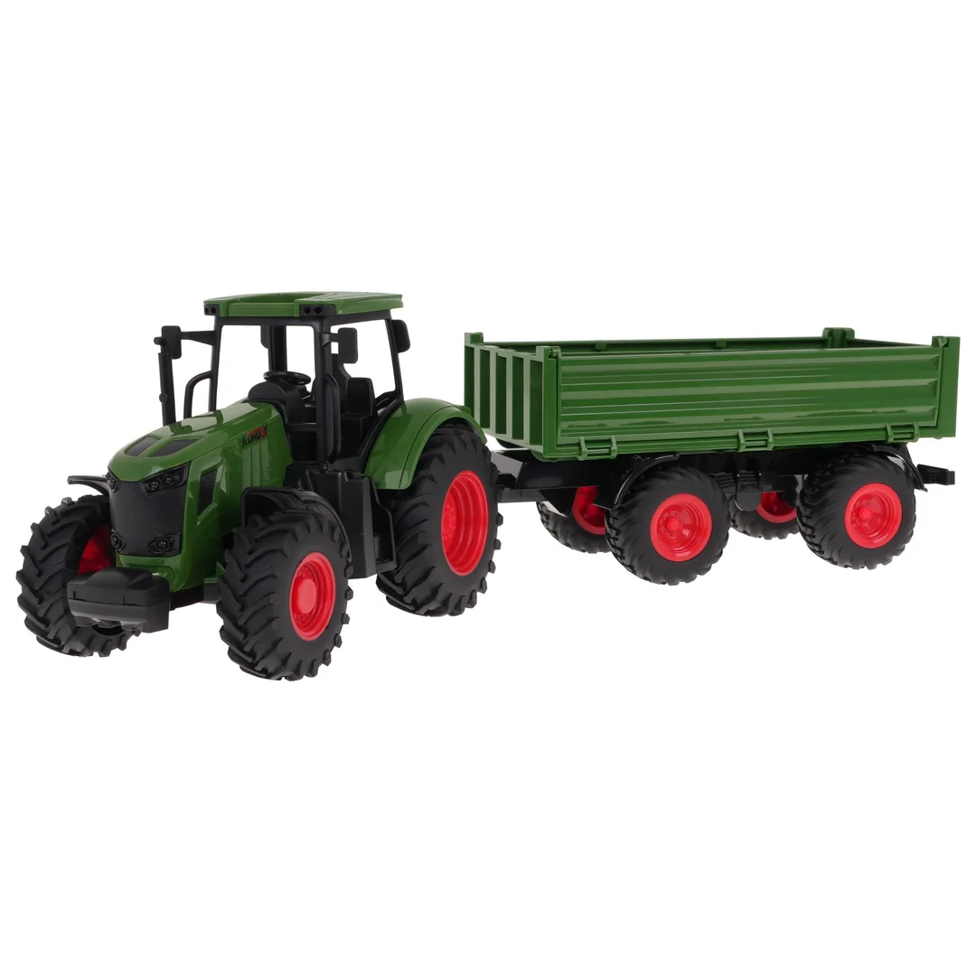 Zielony Traktor z Przyczepą