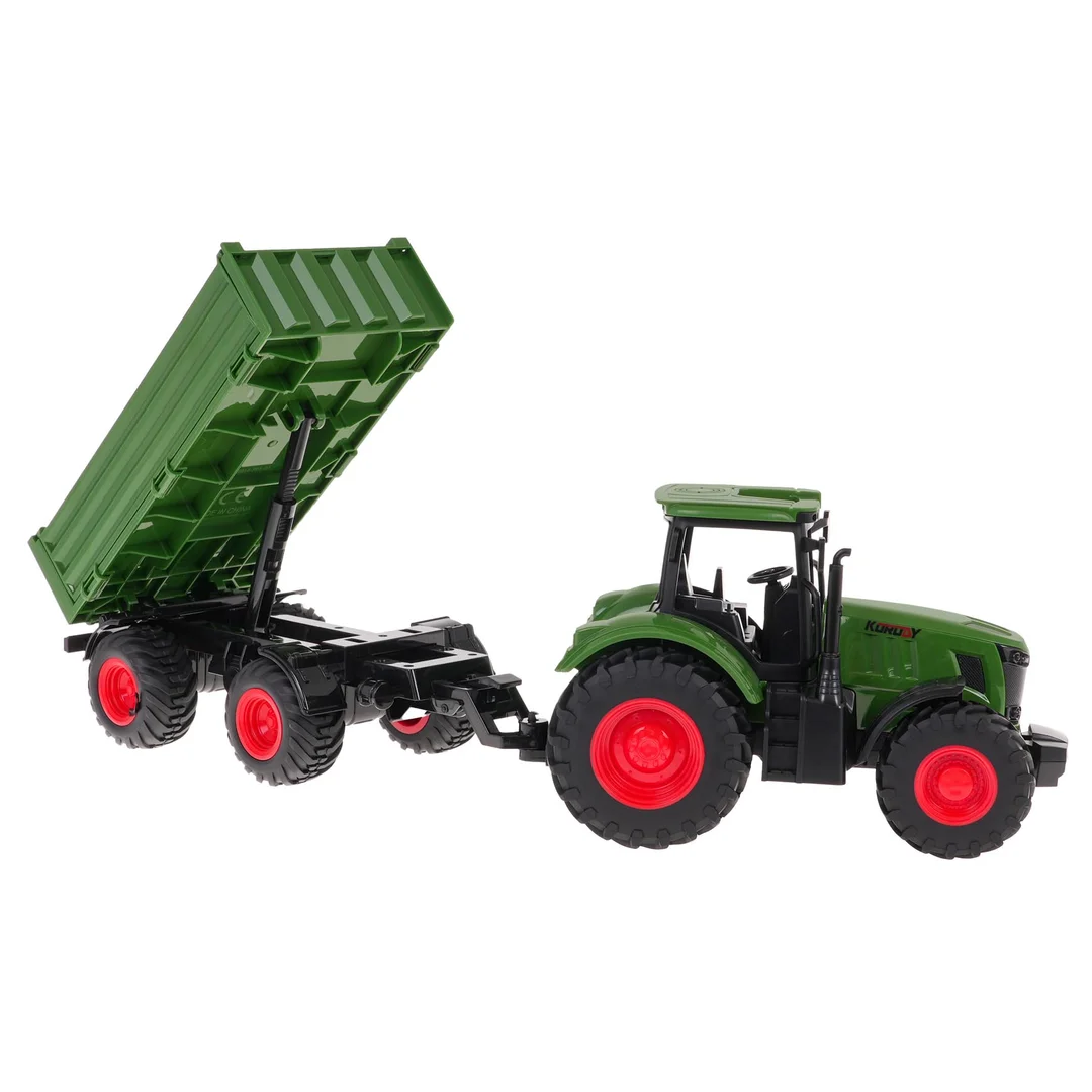 Zielony Traktor z Przyczepą