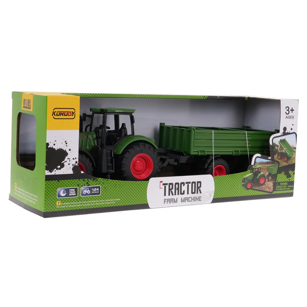 Zielony Traktor z Przyczepą