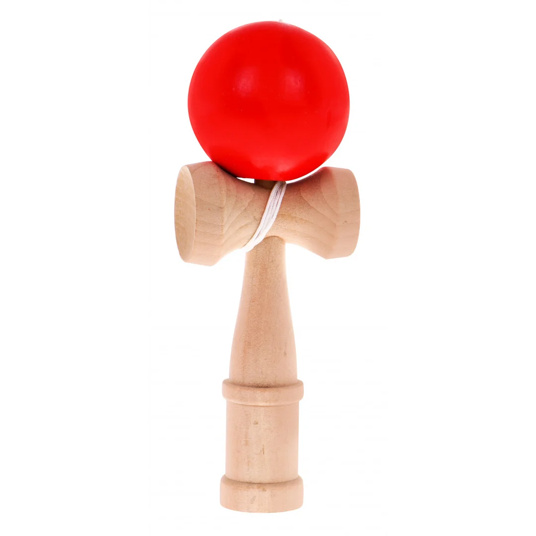 Zręcznościowa gra Kendama dla i dorosłych Drewniana zabawka Czerwona kulka