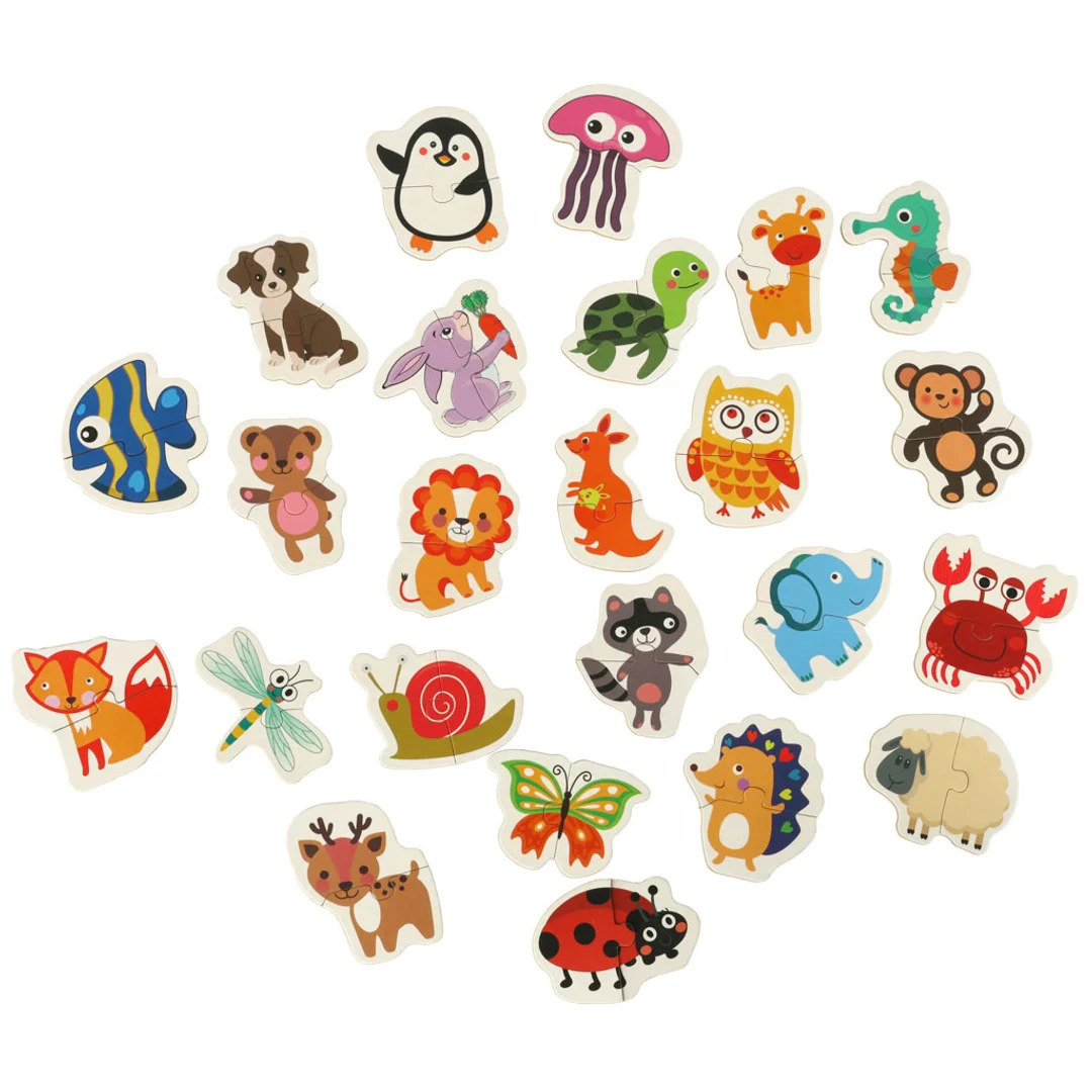 Puzzle dla dzieci układanka w puszce zwierzątka obrazki