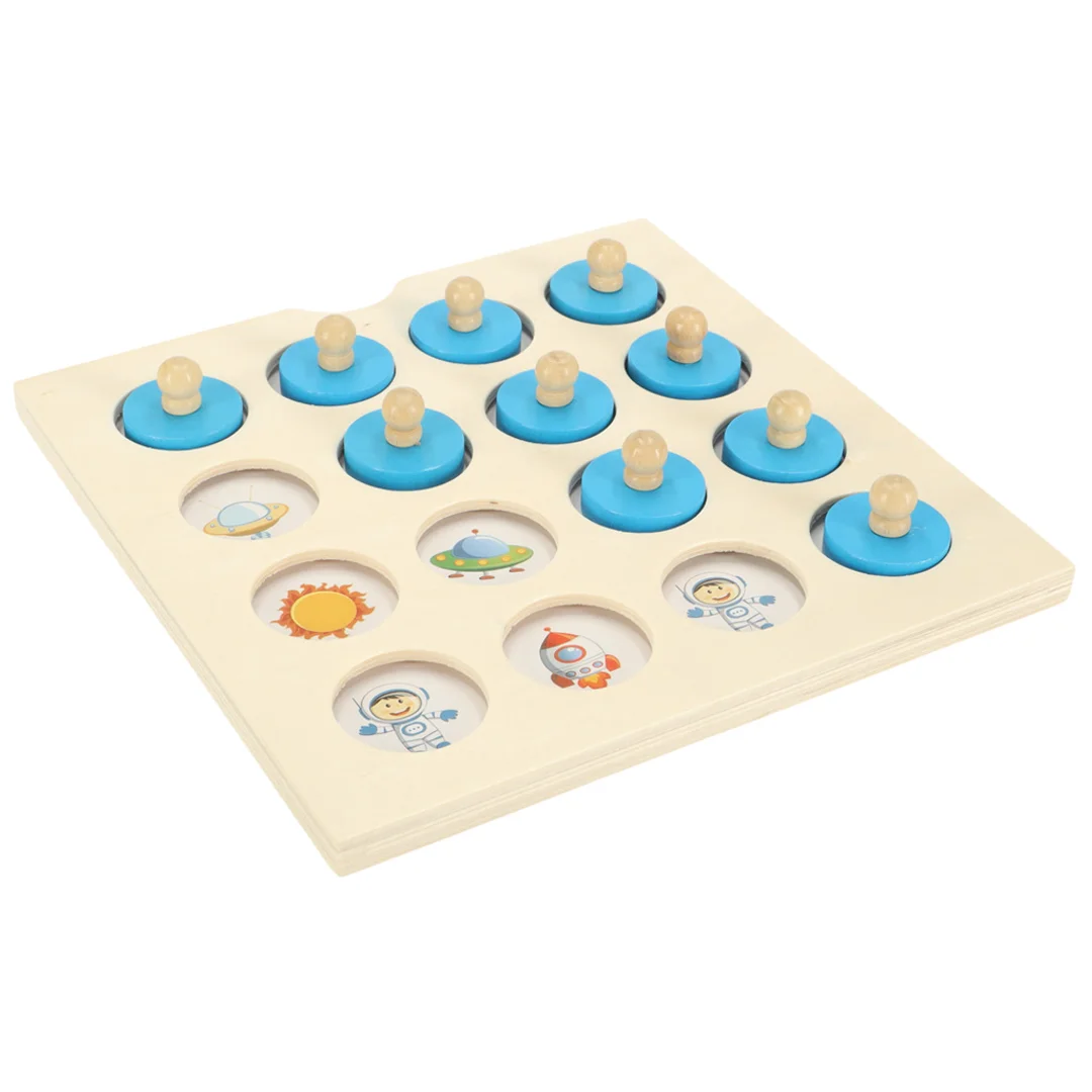 Gra planszowa memory montessori zestaw puzzle drewniane karty