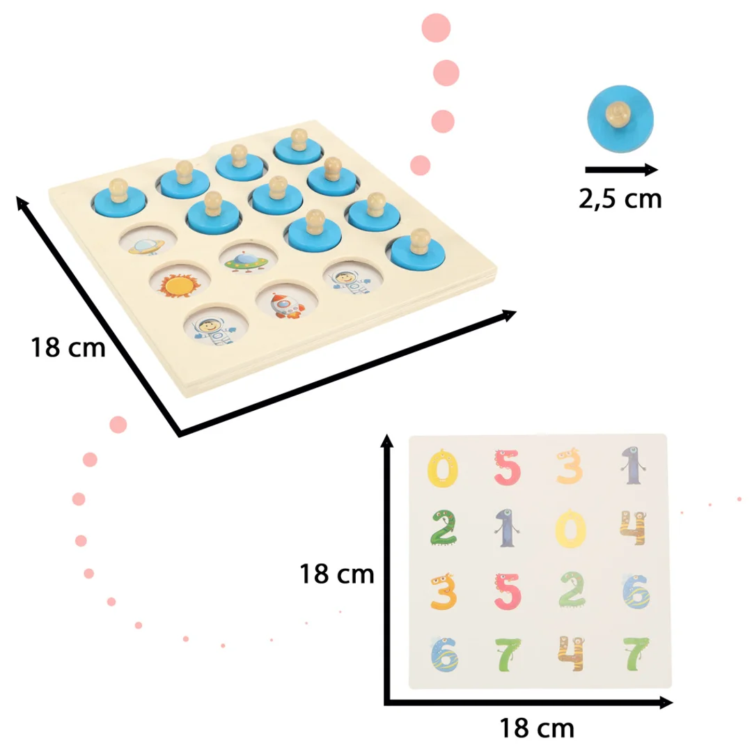 Gra planszowa memory montessori zestaw puzzle drewniane karty